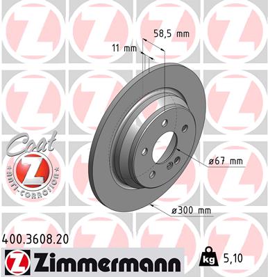 Тормозной диск   400.3608.20   ZIMMERMANN