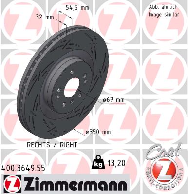 Тормозной диск   400.3649.55   ZIMMERMANN