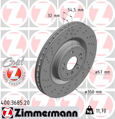 Тормозной диск   400.3685.20   ZIMMERMANN