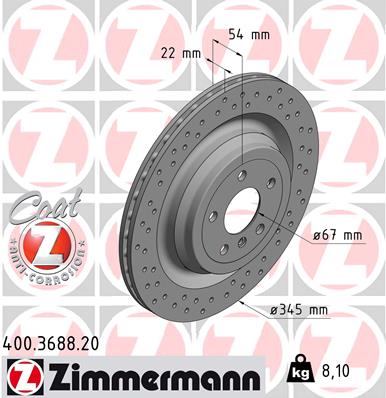 Тормозной диск   400.3688.20   ZIMMERMANN