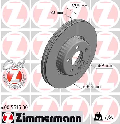 Тормозной диск   400.5515.30   ZIMMERMANN