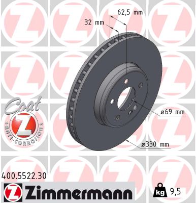 Тормозной диск   400.5522.30   ZIMMERMANN