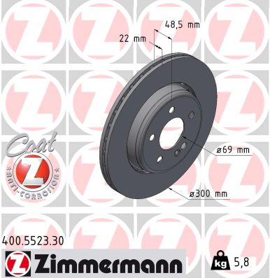 Тормозной диск   400.5523.30   ZIMMERMANN