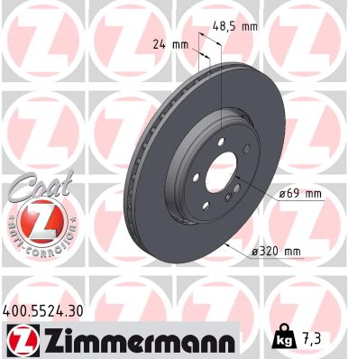 Тормозной диск   400.5524.30   ZIMMERMANN