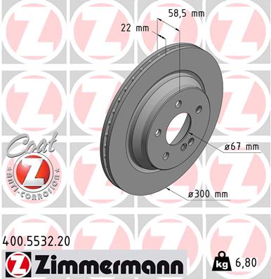 Тормозной диск   400.5532.20   ZIMMERMANN