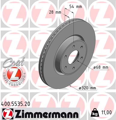 Тормозной диск   400.5535.20   ZIMMERMANN