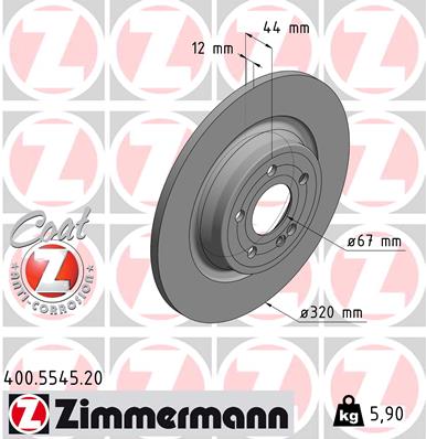 Тормозной диск   400.5545.20   ZIMMERMANN