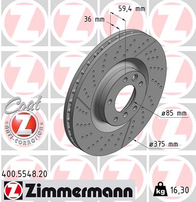 Гальмівний диск   400.5548.20   ZIMMERMANN