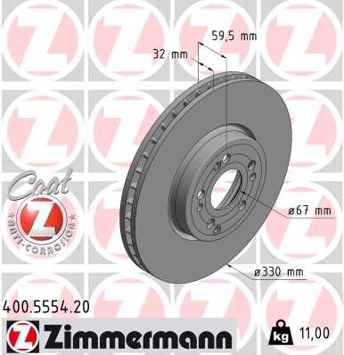 Тормозной диск   400.5554.20   ZIMMERMANN