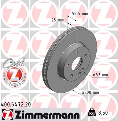 Гальмівний диск   400.6472.20   ZIMMERMANN