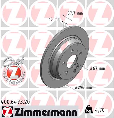 Гальмівний диск   400.6473.20   ZIMMERMANN