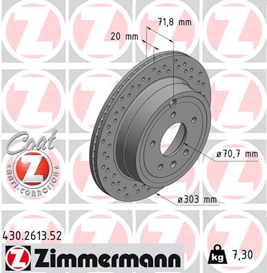 Тормозной диск   430.2613.52   ZIMMERMANN