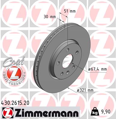 Тормозной диск   430.2615.20   ZIMMERMANN