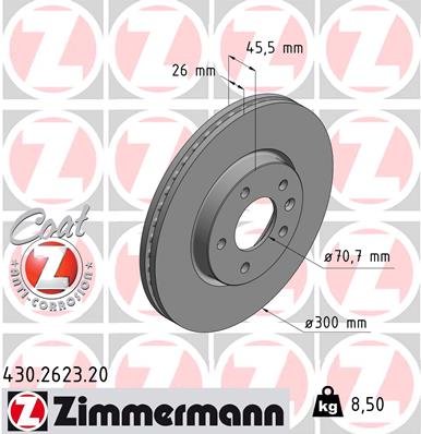 Гальмівний диск   430.2623.20   ZIMMERMANN