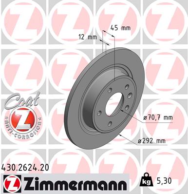 Тормозной диск   430.2624.20   ZIMMERMANN