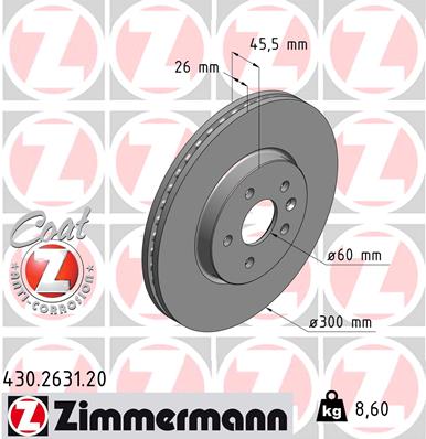 Тормозной диск   430.2631.20   ZIMMERMANN