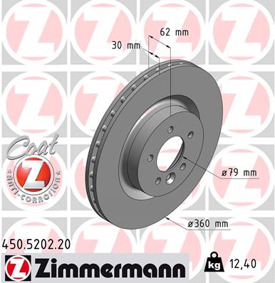 Тормозной диск   450.5202.20   ZIMMERMANN