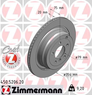 Тормозной диск   450.5206.20   ZIMMERMANN