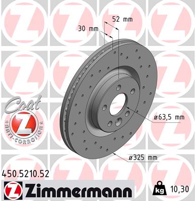 Тормозной диск   450.5210.52   ZIMMERMANN