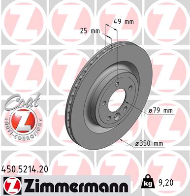 Тормозной диск   450.5214.20   ZIMMERMANN