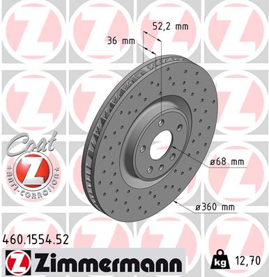 Гальмівний диск   460.1554.52   ZIMMERMANN