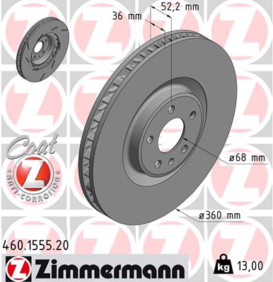 Гальмівний диск   460.1555.20   ZIMMERMANN