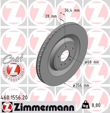 Гальмівний диск   460.1556.20   ZIMMERMANN