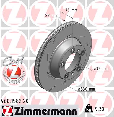 Тормозной диск   460.1582.20   ZIMMERMANN