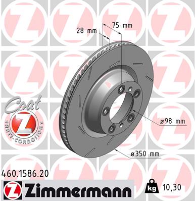 Тормозной диск   460.1586.20   ZIMMERMANN