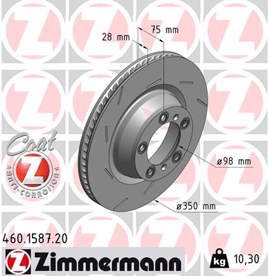 Тормозной диск   460.1587.20   ZIMMERMANN