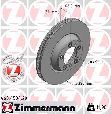 Тормозной диск   460.4504.20   ZIMMERMANN