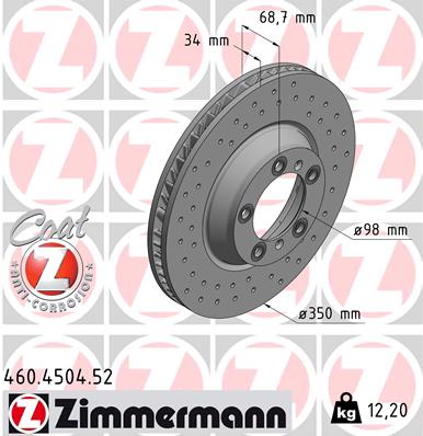 Тормозной диск   460.4504.52   ZIMMERMANN