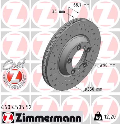 Тормозной диск   460.4505.52   ZIMMERMANN