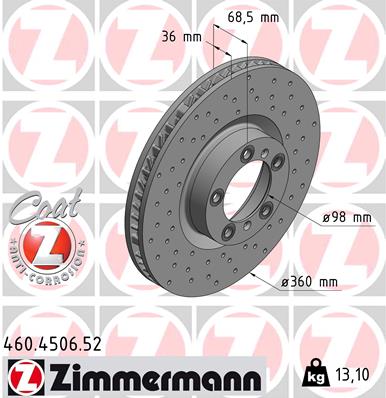 Тормозной диск   460.4506.52   ZIMMERMANN