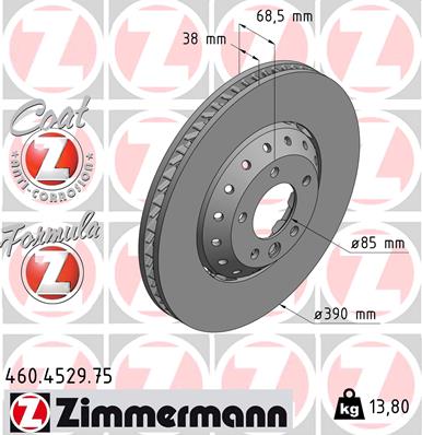 Тормозной диск   460.4529.75   ZIMMERMANN