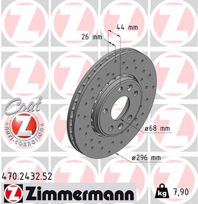 Тормозной диск   470.2432.52   ZIMMERMANN