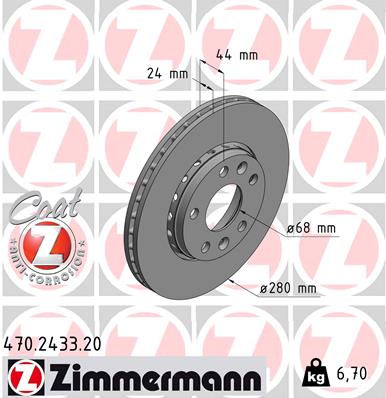 Тормозной диск   470.2433.20   ZIMMERMANN