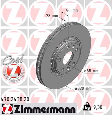 Тормозной диск   470.2438.20   ZIMMERMANN