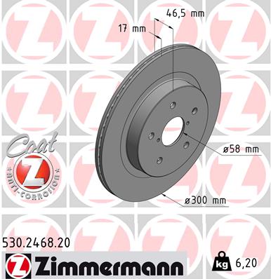 Тормозной диск   530.2468.20   ZIMMERMANN