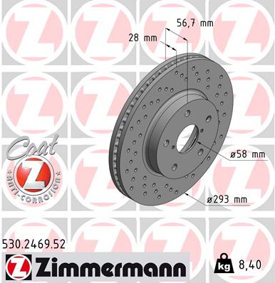 Тормозной диск   530.2469.52   ZIMMERMANN