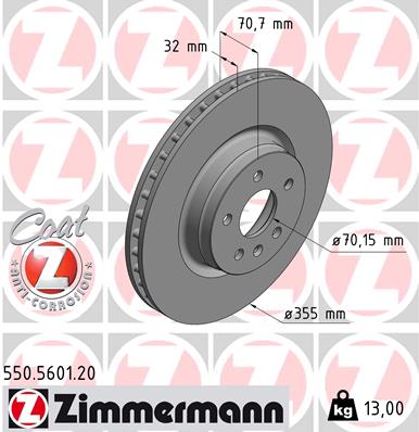 Гальмівний диск   550.5601.20   ZIMMERMANN