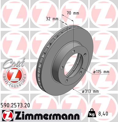 Тормозной диск   590.2573.20   ZIMMERMANN