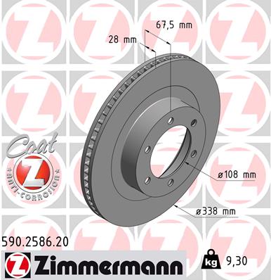 Тормозной диск   590.2586.20   ZIMMERMANN