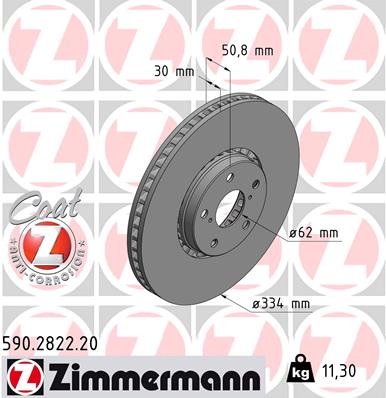 Тормозной диск   590.2822.20   ZIMMERMANN