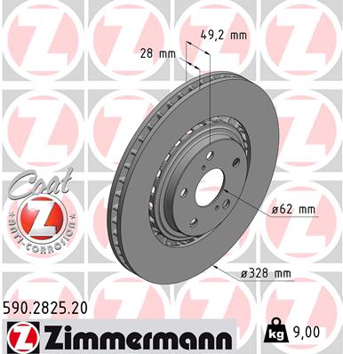 Гальмівний диск   590.2825.20   ZIMMERMANN