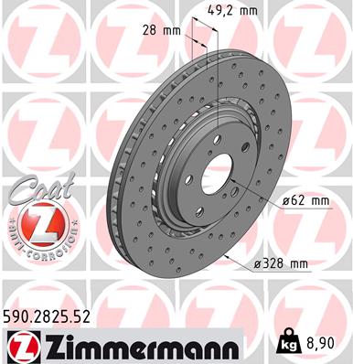 Гальмівний диск   590.2825.52   ZIMMERMANN