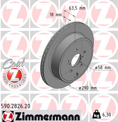 Гальмівний диск   590.2826.20   ZIMMERMANN