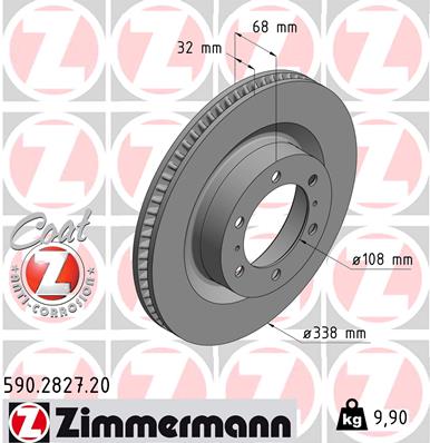 Гальмівний диск   590.2827.20   ZIMMERMANN