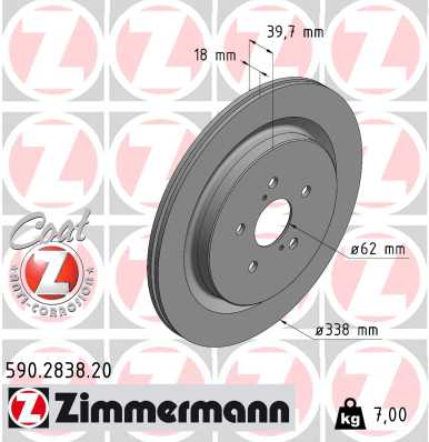 Тормозной диск   590.2838.20   ZIMMERMANN