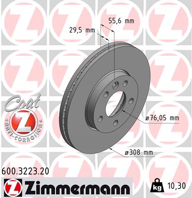 Тормозной диск   600.3223.20   ZIMMERMANN